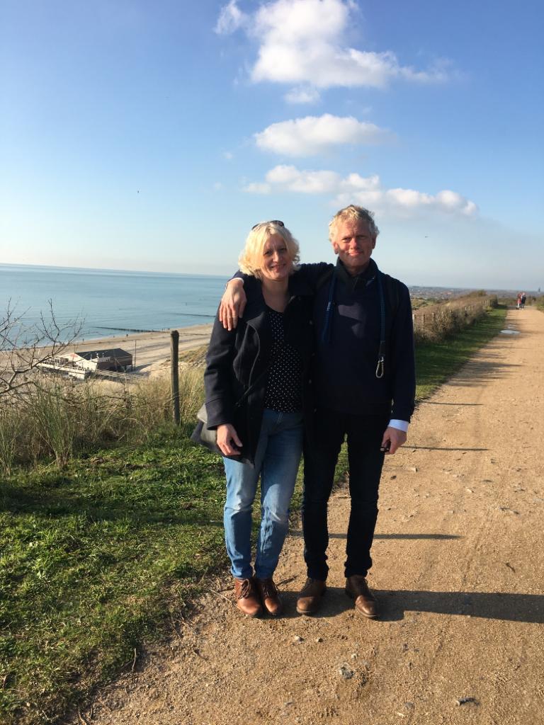 Wandelen over de dijk